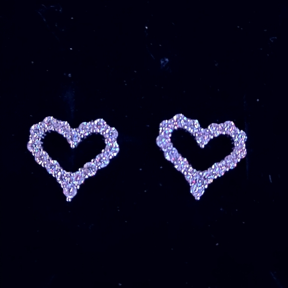 Jewelry - Moissanite Elegant Silver Heart  Earrings #26